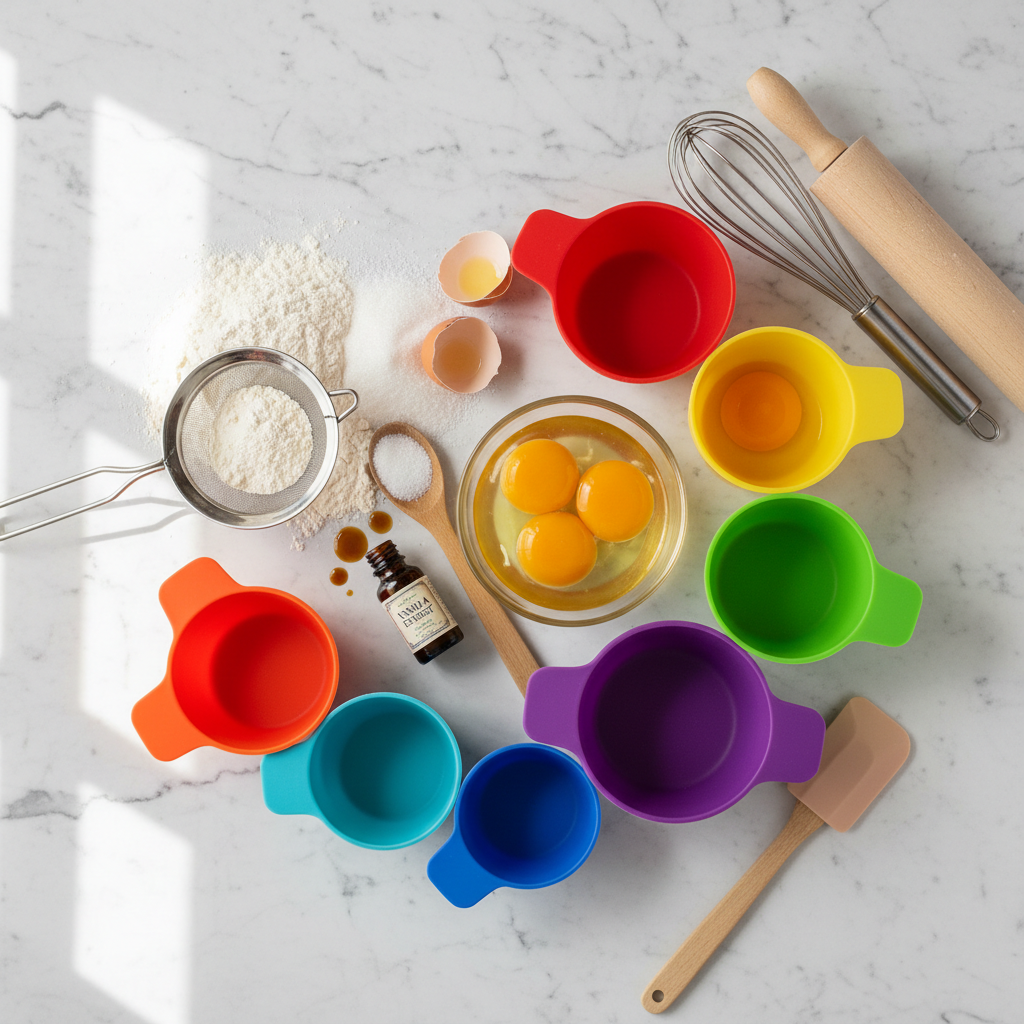 Silicone Measuring Cups - Flat Lay